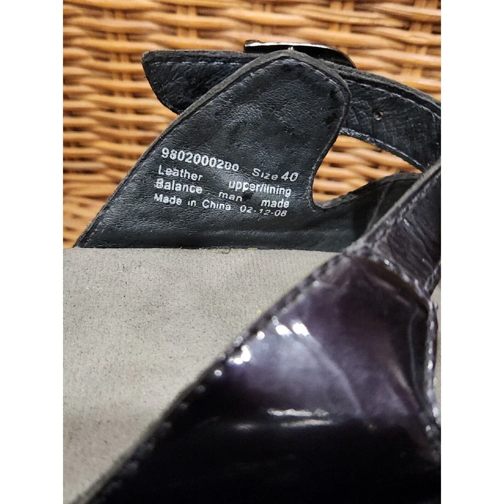 Dansko Black‎ Patent Leather Wedge Sandals Womens size 9 Buckle Platform Shoes